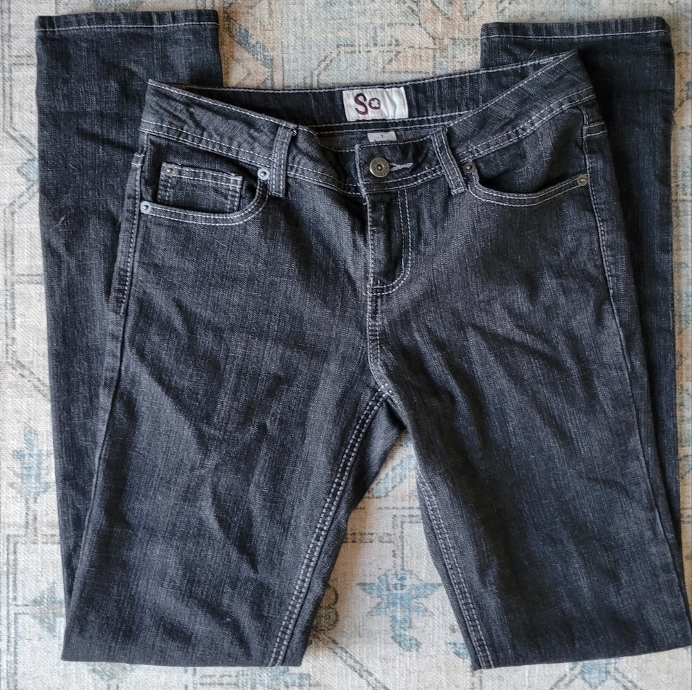 SO Straight Leg Skinny Grey Black wash